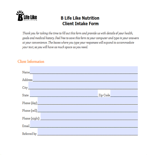 Picture of Intake Form